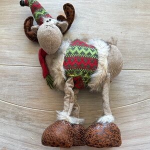 Festive Reindeer decor with Red and Green Accents